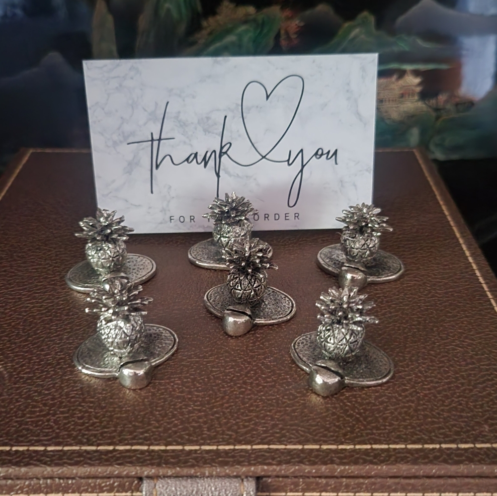 Silver Pineapple Place Card Holders